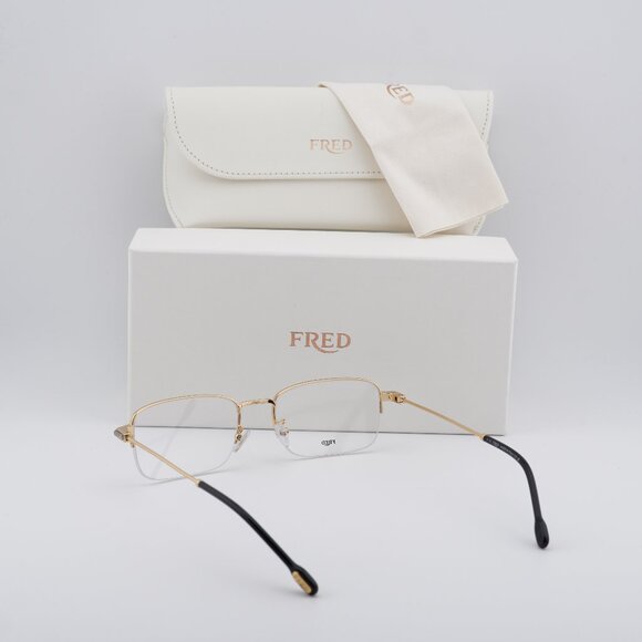 Fred FG50007U 030 Eyeglasses Gold 56mm Rectangle Frame - Picture 9 of 9